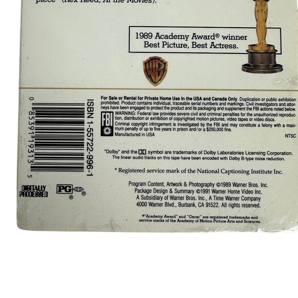 Driving Miss Daisy VHS 1989 Morgan Freeman Jessica Tandy Dan Aykroyd Sealed - Picture 3 of 8